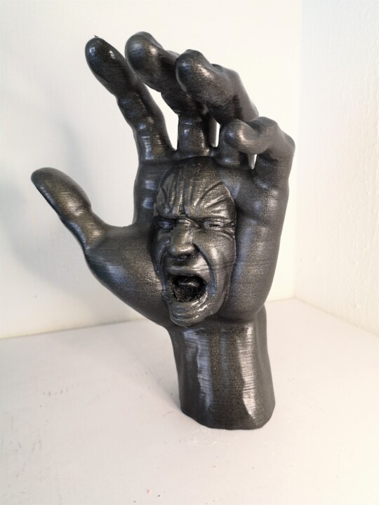 Sculptuur getiteld "Talk to the hand" door Brother X, Origineel Kunstwerk, 3D-modellering