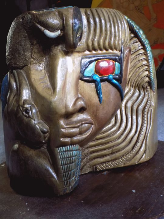 Sculpture titled "Untitled By: MYKL D." by Brown Tree Art House, Original Artwork, Wood