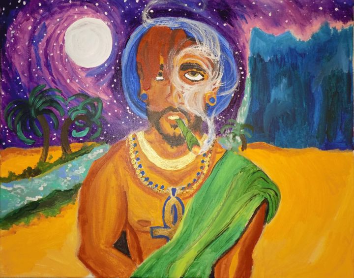 Painting titled "Cosmic Guide By: Fa…" by Brown Tree Art House, Original Artwork, Acrylic