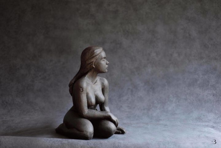 Sculpture intitulée "nue" par Olivier Bru, Œuvre d'art originale, Terre cuite