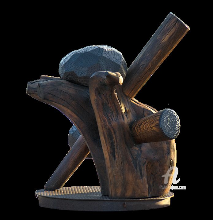 Sculpture intitulée "KOAN" par Bruce Johnson, Œuvre d'art originale, Bois