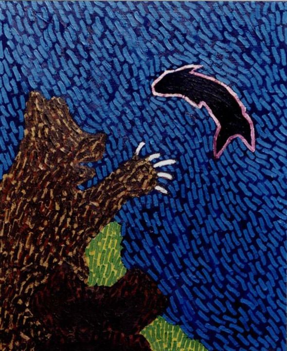 Peinture intitulée "Ourss" par Bruce Beaudou, Œuvre d'art originale, Huile