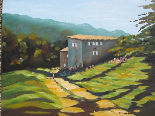 Painting titled "le moulin" by Pierre Bruet, Original Artwork