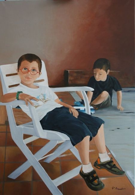 Peinture intitulée "Les deux frères" par Pierre Bruet, Œuvre d'art originale