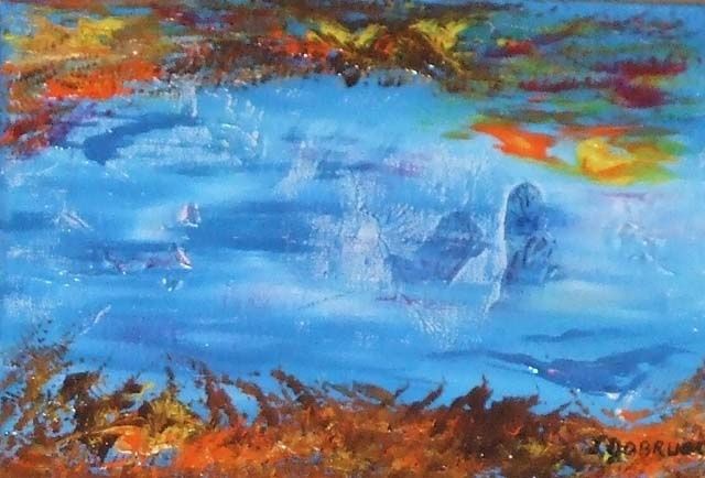 Painting titled "ANSE" by Jacqueline Dobrugi, Original Artwork, Oil