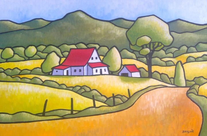 Painting titled "Paix climatique" by François Brisson, Original Art, Oil Mounted on Stretcher frame