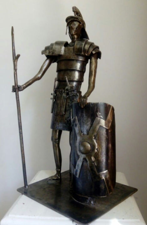 Sculpture intitulée "Centurion" par Mathieu Brulant (MetalDeco), Œuvre d'art originale, Acier inoxydable