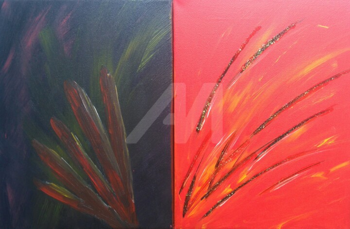 Schilderij getiteld "2 Visions for 1 Lif…" door Bloem, Origineel Kunstwerk, Acryl