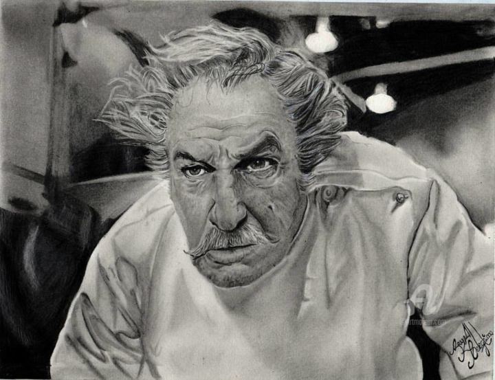 Dessin intitulée "Vincent Price" par Bruna Celeghim, Œuvre d'art originale, Graphite