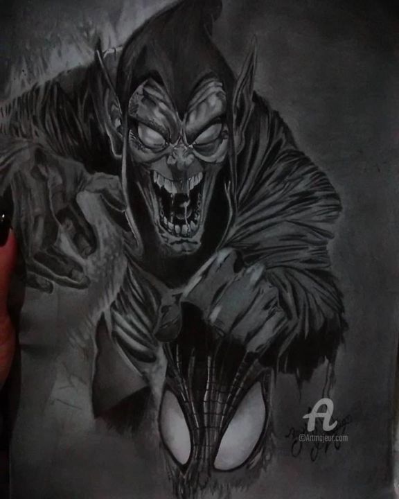 Dessin intitulée "Green Goblin" par Bruna Celeghim, Œuvre d'art originale, Graphite