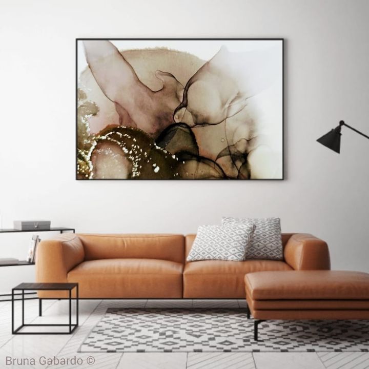 Pintura intitulada "Abstrato em tela pa…" por Bruna Gabardo, Obras de arte originais, Pigmentos