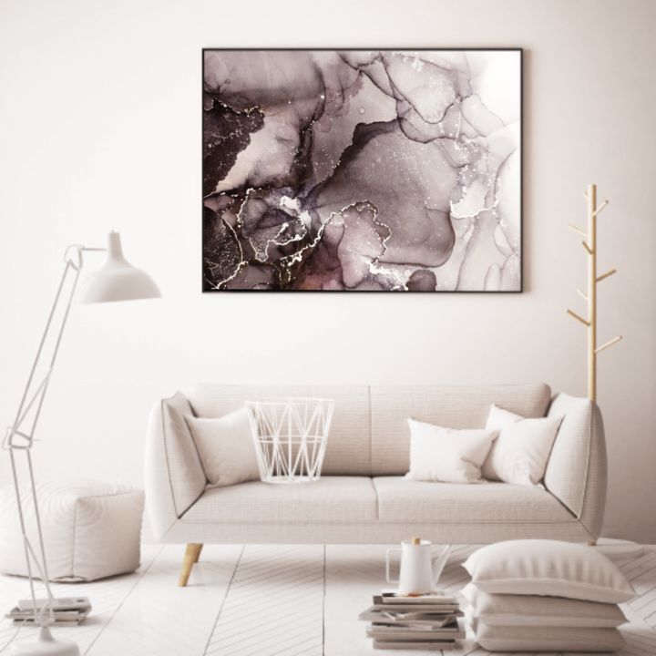 Malerei mit dem Titel "Abstrato Lilac - 10…" von Bruna Gabardo, Original-Kunstwerk, Pigmente