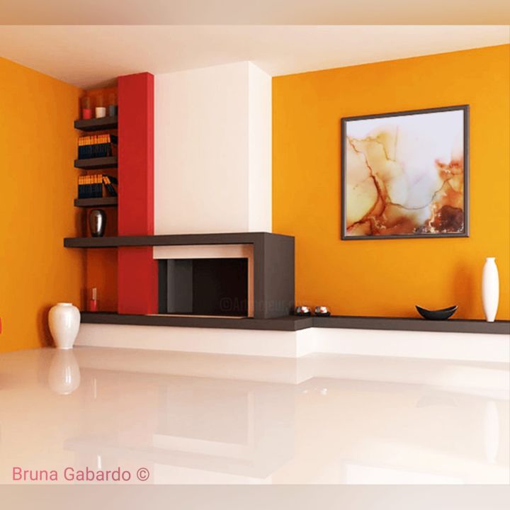 Pintura intitulada "Abstrato em tela" por Bruna Gabardo, Obras de arte originais, Pigmentos