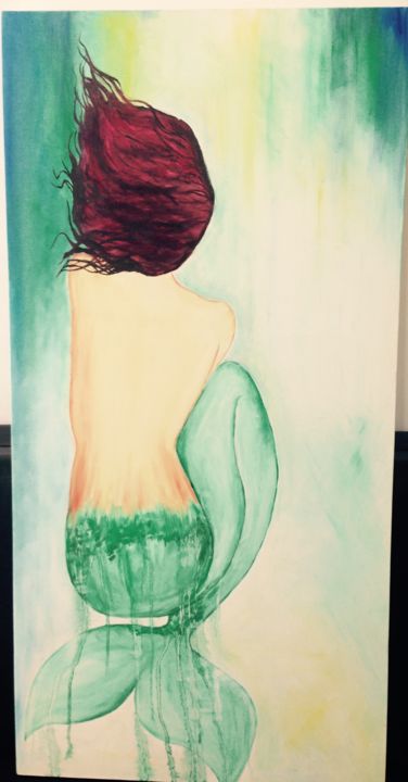 Pintura intitulada "Mermaid" por Bruna Januario, Obras de arte originais, Óleo
