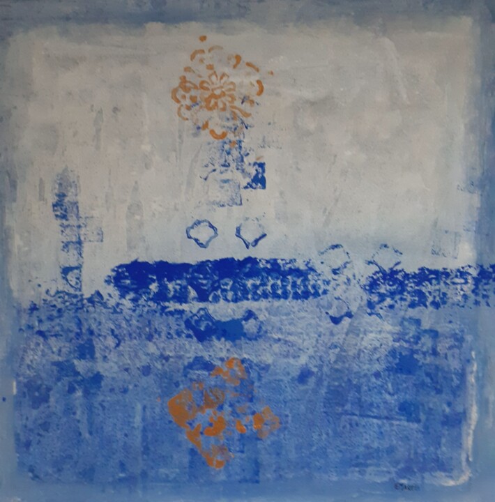 Schilderij getiteld "Lirica in azzurro" door Bruna Marelli, Origineel Kunstwerk, Acryl