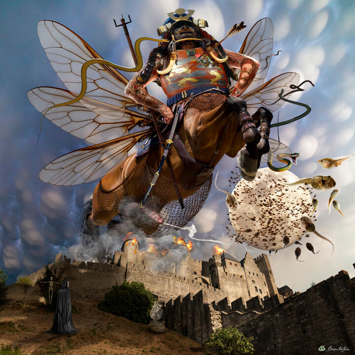 数字艺术 标题为“Le Centaure” 由Bruno Béghin, 原创艺术品, 照片蒙太奇 安装在铝上