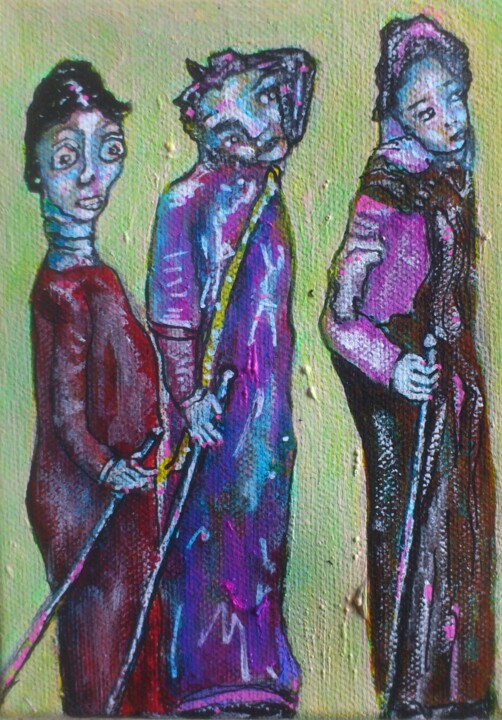 Schilderij getiteld "Les mages ." door Bruno Briatte, Origineel Kunstwerk, Acryl