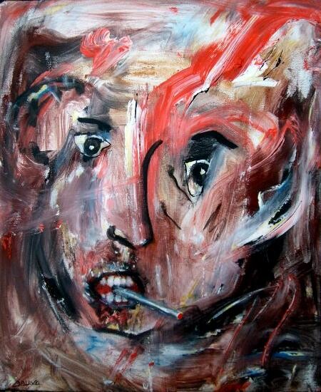 Painting titled "Double-face" by Bruno Briatte, Original Artwork