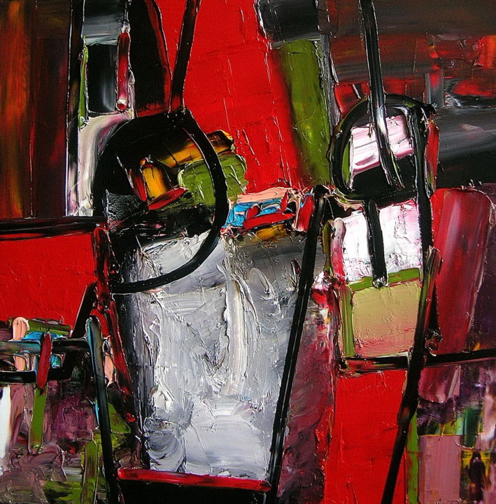 Painting titled "composition-abstrai…" by Bruno Cantais, Original Artwork