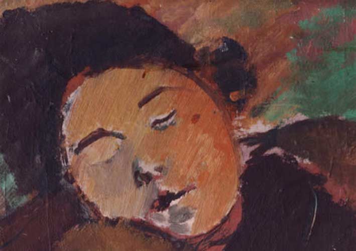 Painting titled "Dormiente" by Bruno Carcereri, Original Artwork, Oil