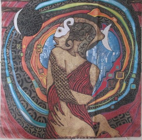 Arts numériques intitulée "Housse de coussin B…" par Bruno Curet, Œuvre d'art originale, Tissu
