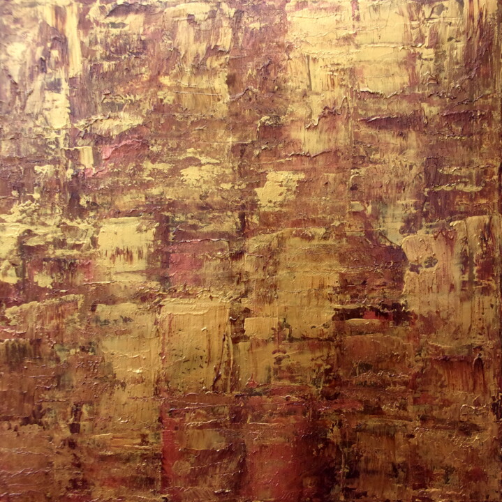 Painting titled "gold and copper" by Bruno Dumont, Original Artwork, Acrylic