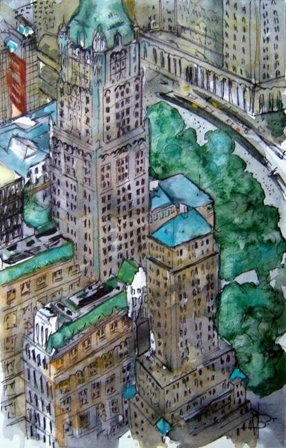 Painting titled "woolworth 2" by Bruno Dumont, Original Artwork, Oil