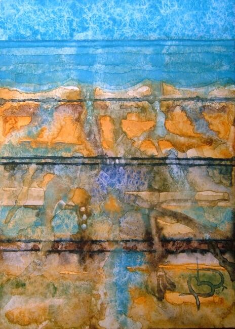 Peinture intitulée "plage découverte 8" par Bruno Dumont, Œuvre d'art originale, Huile