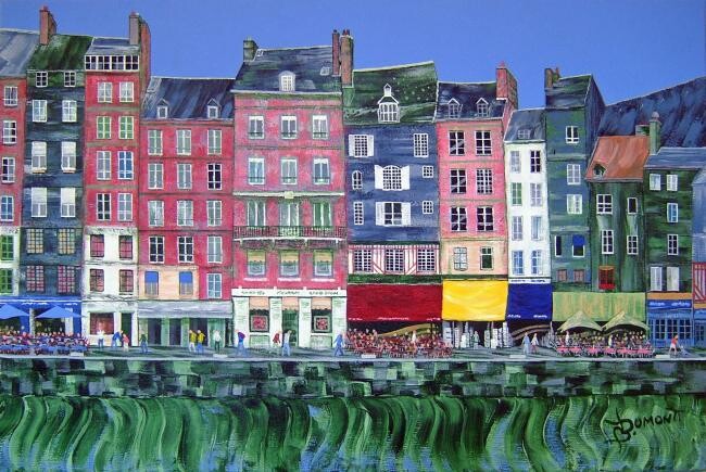 Painting titled "honfleur 1" by Bruno Dumont, Original Artwork, Oil