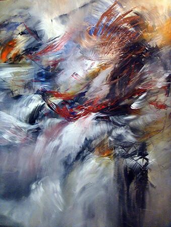 Peinture intitulée "champs rythmiques" par Bruno Keip, Œuvre d'art originale