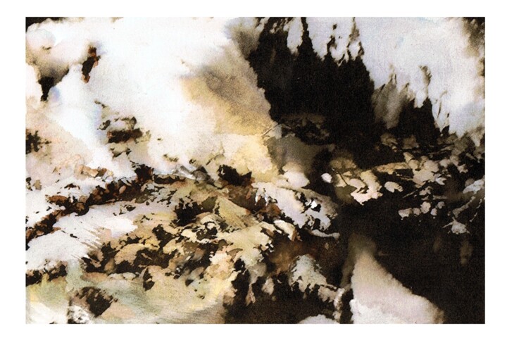 Painting titled "hivernal" by Bruno Keip, Original Artwork, Watercolor