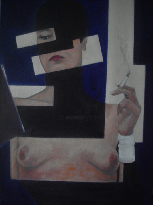 Картина под названием "libre" - Bruno Leblais, Подлинное произведение искусства, Масло