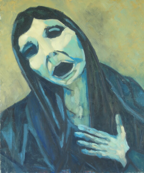 Malerei mit dem Titel "douleur" von Bruno Leblais, Original-Kunstwerk, Öl