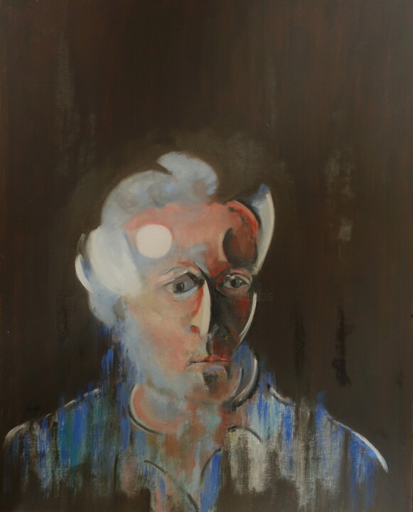 Malerei mit dem Titel "autoportrait série…" von Bruno Leblais, Original-Kunstwerk, Öl