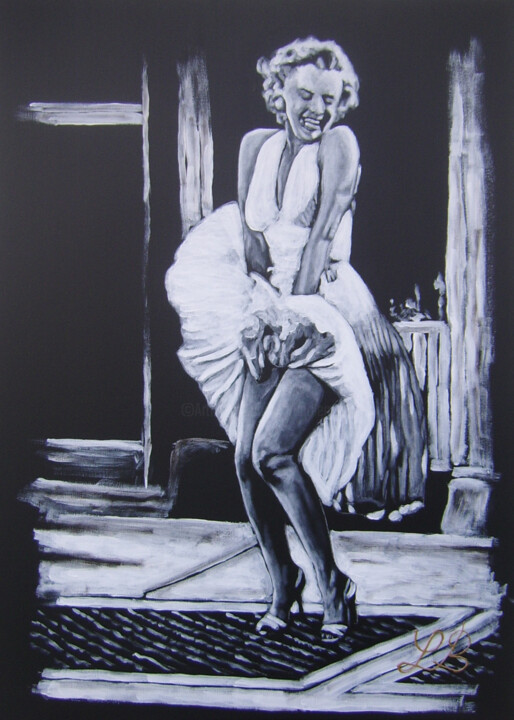 Peinture intitulée "Marilyn Monroe dans…" par Bruno Lemasson, Œuvre d'art originale, Acrylique Monté sur Châssis en bois