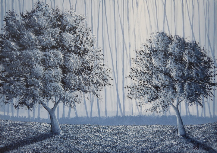 제목이 "Forêt monochrome"인 미술작품 Bruno Lemasson로, 원작, 아크릴