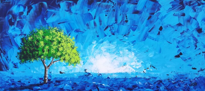 Schilderij getiteld "Ce rêve bleu" door Bruno Lemasson, Origineel Kunstwerk, Acryl