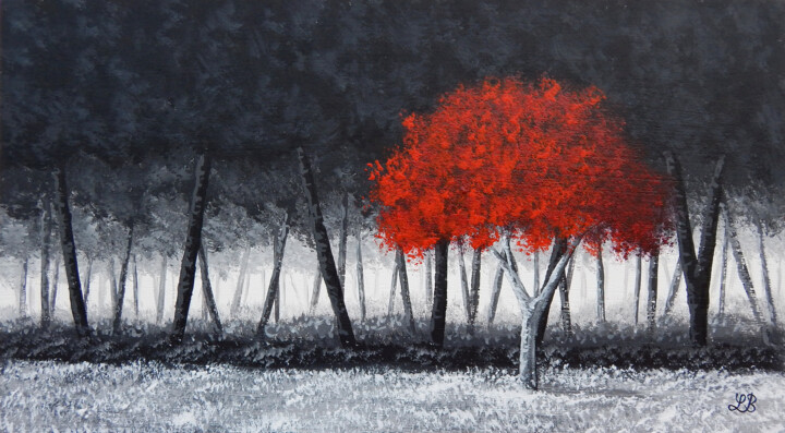 Peinture intitulée "Le rouge et le noir" par Bruno Lemasson, Œuvre d'art originale, Acrylique