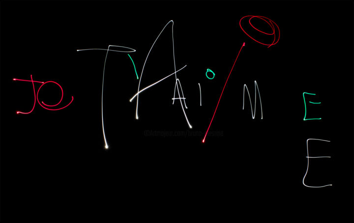 Photographie intitulée "Je T'aime Aie" par Bruno Mesrine, Œuvre d'art originale, Light Painting