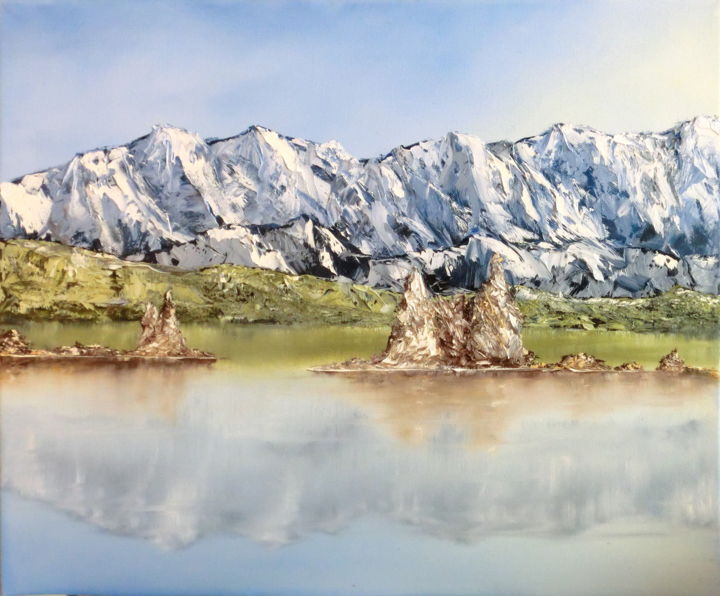 Pintura titulada "Mono Lake CA USA" por Bruno Nuevo, Obra de arte original, Oleo