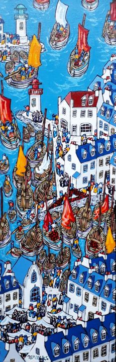 Painting titled "Port Aven" by Bruno Tremohars, Original Artwork, Acrylic