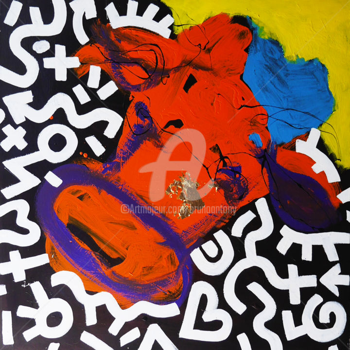 Peinture intitulée "Chercher la vache 5" par Bruno Antony-Thouret (bruno antony), Œuvre d'art originale, Acrylique