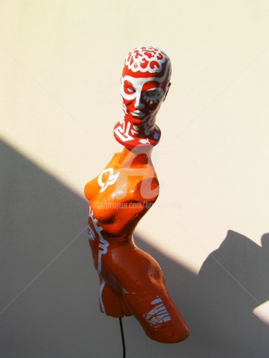 Sculpture intitulée "continent-orange-li…" par Bruno Antony-Thouret (bruno antony), Œuvre d'art originale