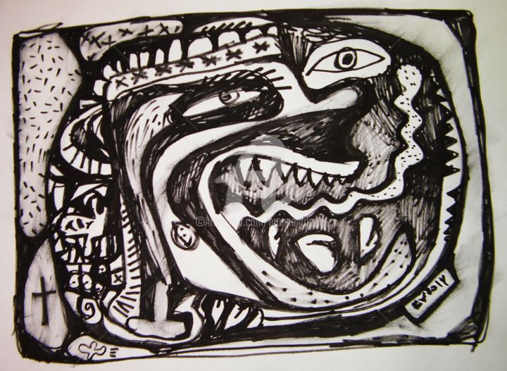 Drawing titled "Black Anita" by Bruno Antony-Thouret (bruno antony), Original Artwork, Marker