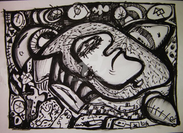 Drawing titled "the first drawing" by Bruno Antony-Thouret (bruno antony), Original Artwork, Marker