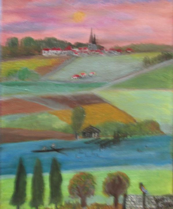 Malerei mit dem Titel "Aube" von Bruno Grégory (BG), Original-Kunstwerk, Acryl