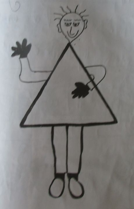 Dessin intitulée "triangle" par Bruno Grégory (BG), Œuvre d'art originale, Marqueur