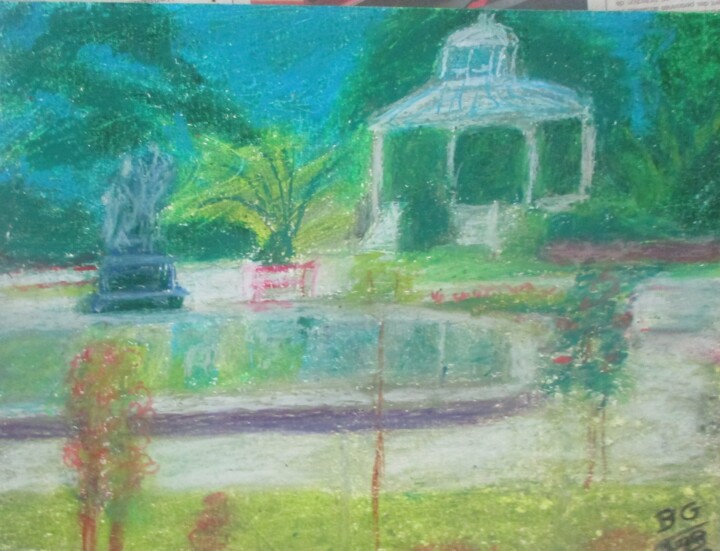 Dessin intitulée "Luçon -Le jardin Du…" par Bruno Grégory (BG), Œuvre d'art originale, Pastel