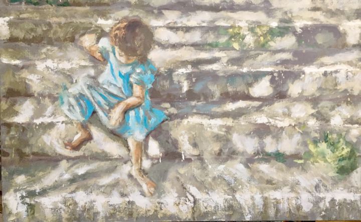 Tableau Contemporain Scene De Vie Enfant Peinture Par Bruno Raharinosy Artmajeur