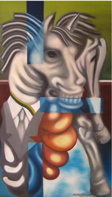 Painting titled ""João Burro"" by Bruno Steinbach, Original Artwork